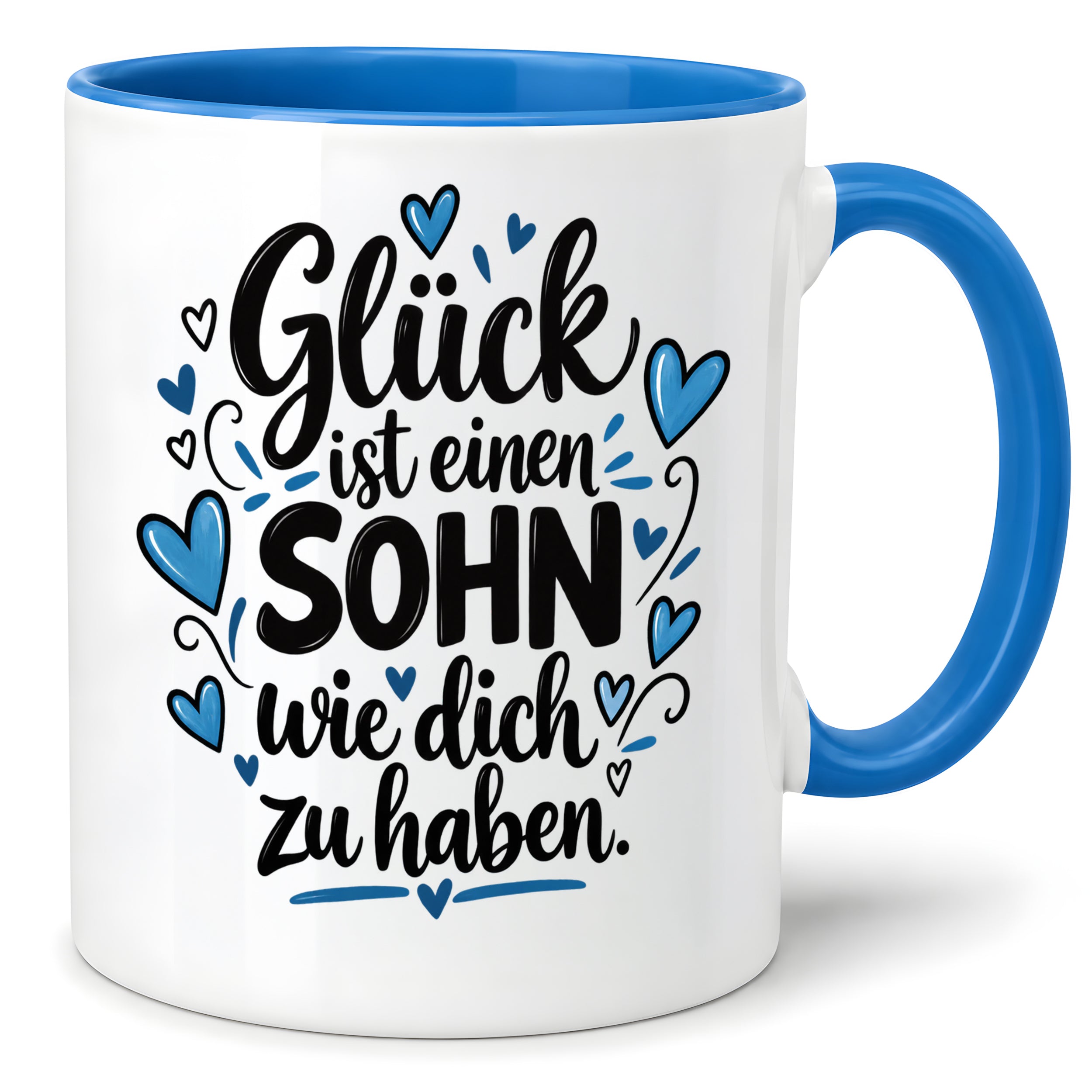 Herzbotschaft Tasse Sohn Geschenk mit Spruch Glück 330 ml
