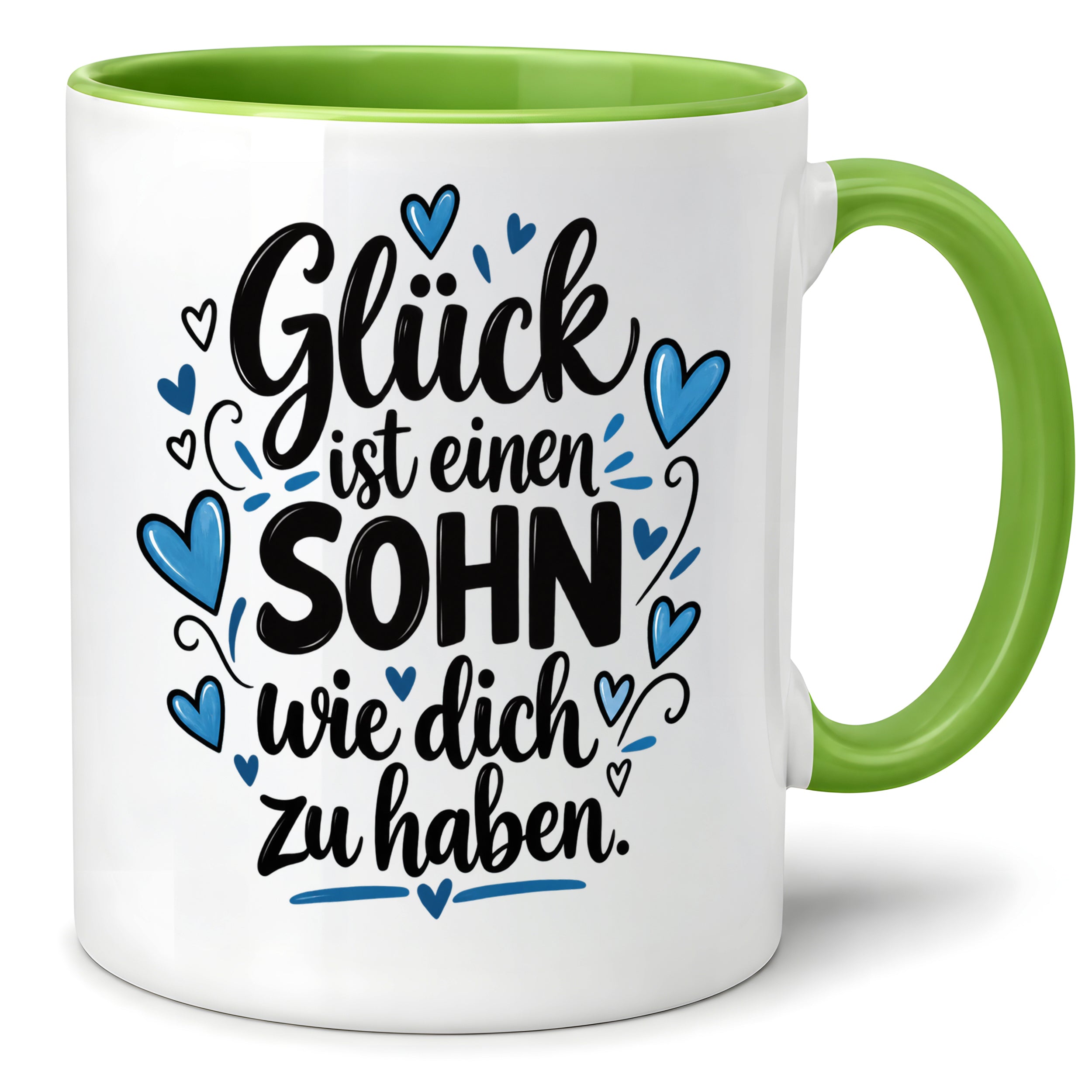 Herzbotschaft Tasse Sohn Geschenk mit Spruch Glück 330 ml