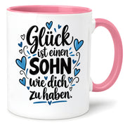 Herzbotschaft Tasse Sohn Geschenk mit Spruch Glück 330 ml