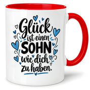 Herzbotschaft Tasse Sohn Geschenk mit Spruch Glück 330 ml