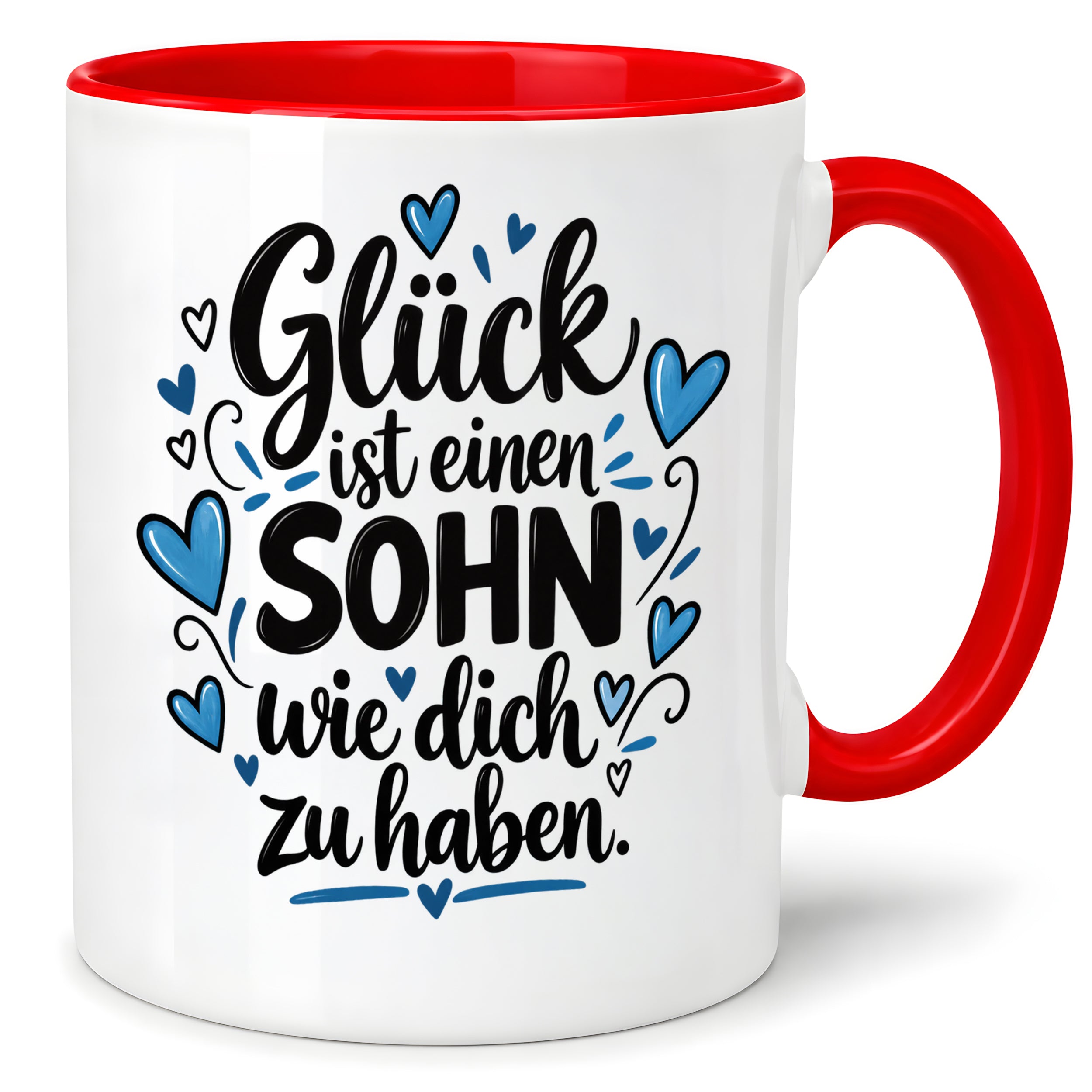 Herzbotschaft Tasse Sohn Geschenk mit Spruch Glück 330 ml