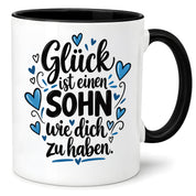 Herzbotschaft Tasse Sohn Geschenk mit Spruch Glück 330 ml
