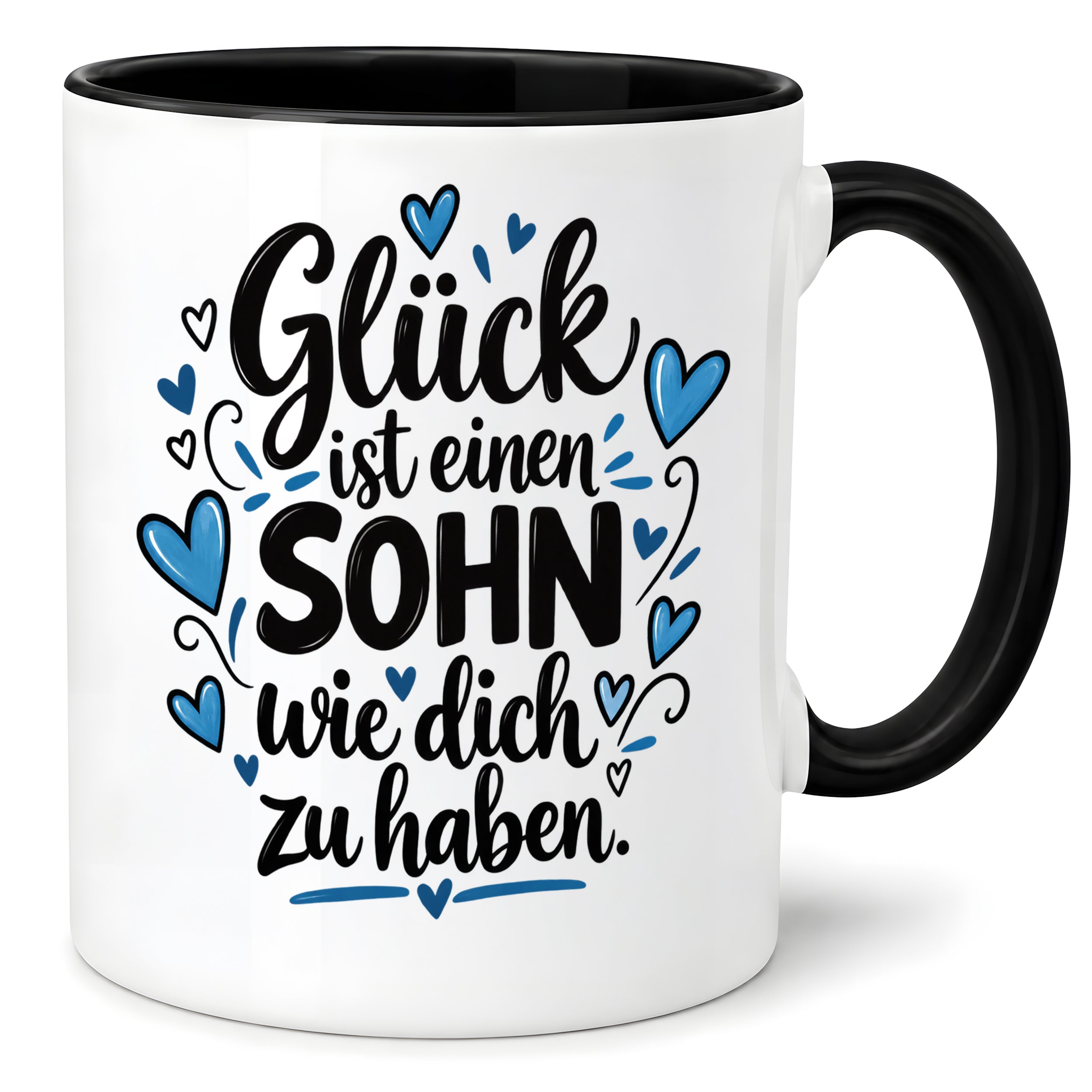 Herzbotschaft Tasse Sohn Geschenk mit Spruch Glück 330 ml