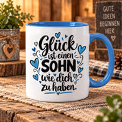 Herzbotschaft Tasse Sohn Geschenk mit Spruch Glück 330 ml