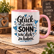 Herzbotschaft Tasse Sohn Geschenk mit Spruch Glück 330 ml