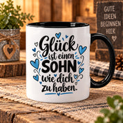 Herzbotschaft Tasse Sohn Geschenk mit Spruch Glück 330 ml
