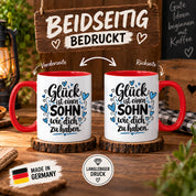 Herzbotschaft Tasse Sohn Geschenk mit Spruch Glück 330 ml