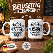 Herzbotschaft Tasse Sohn Geschenk mit Spruch Glück 330 ml