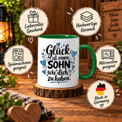 Herzbotschaft Tasse Sohn Geschenk mit Spruch Glück 330 ml