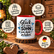 Herzbotschaft Tasse Sohn Geschenk mit Spruch Glück 330 ml