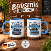 Herzbotschaft Tasse Hausmeister Geschenk Dummheit reparieren 330 ml