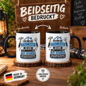 Herzbotschaft Tasse Hausmeister Geschenk Dummheit reparieren 330 ml