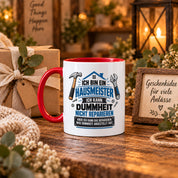 Herzbotschaft Tasse Hausmeister Geschenk Dummheit reparieren 330 ml