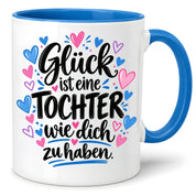 Herzbotschaft Tasse Tochter Geschenk mit Spruch Glück 330 ml