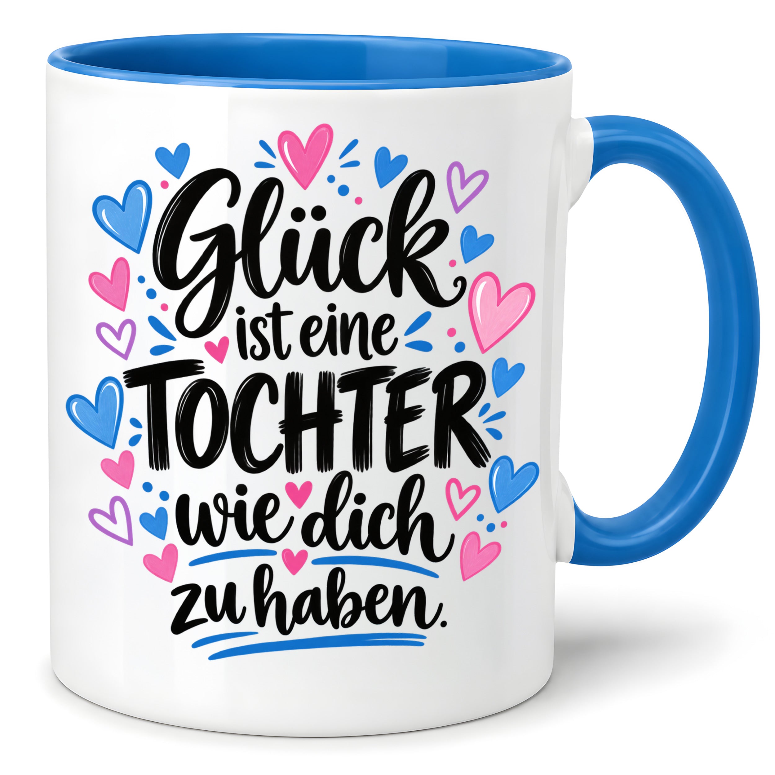 Herzbotschaft Tasse Tochter Geschenk mit Spruch Glück 330 ml