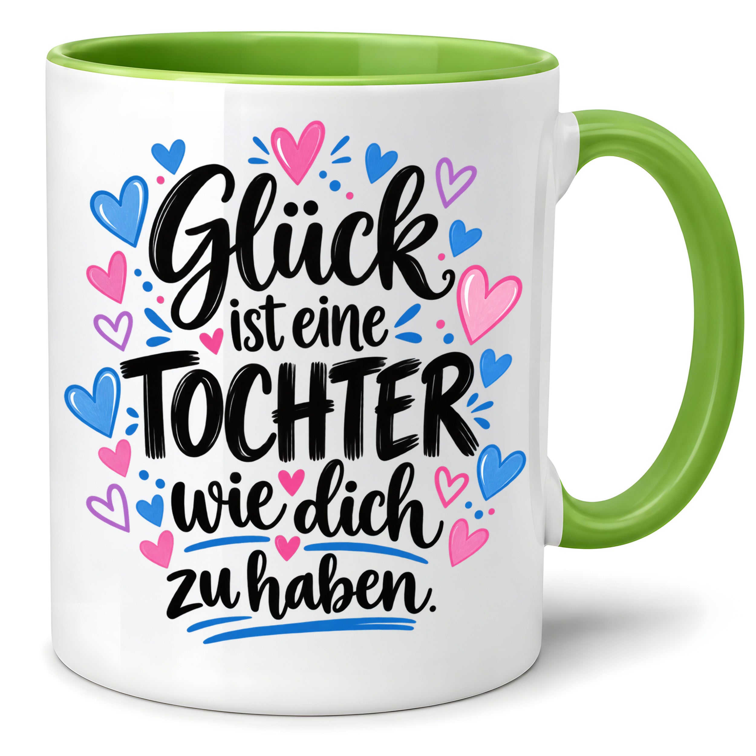 Herzbotschaft Tasse Tochter Geschenk mit Spruch Glück 330 ml