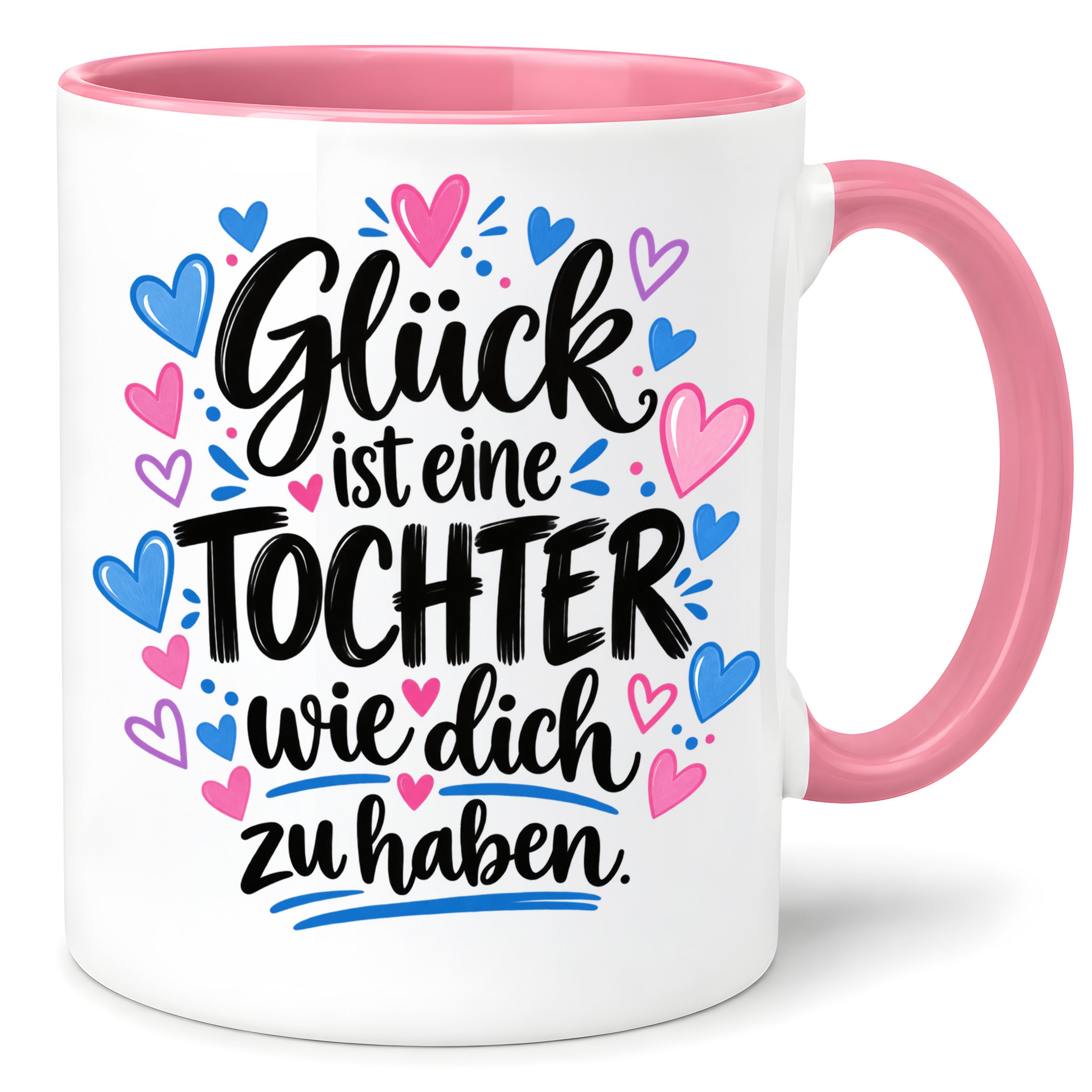 Herzbotschaft Tasse Tochter Geschenk mit Spruch Glück 330 ml