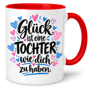 Herzbotschaft Tasse Tochter Geschenk mit Spruch Glück 330 ml