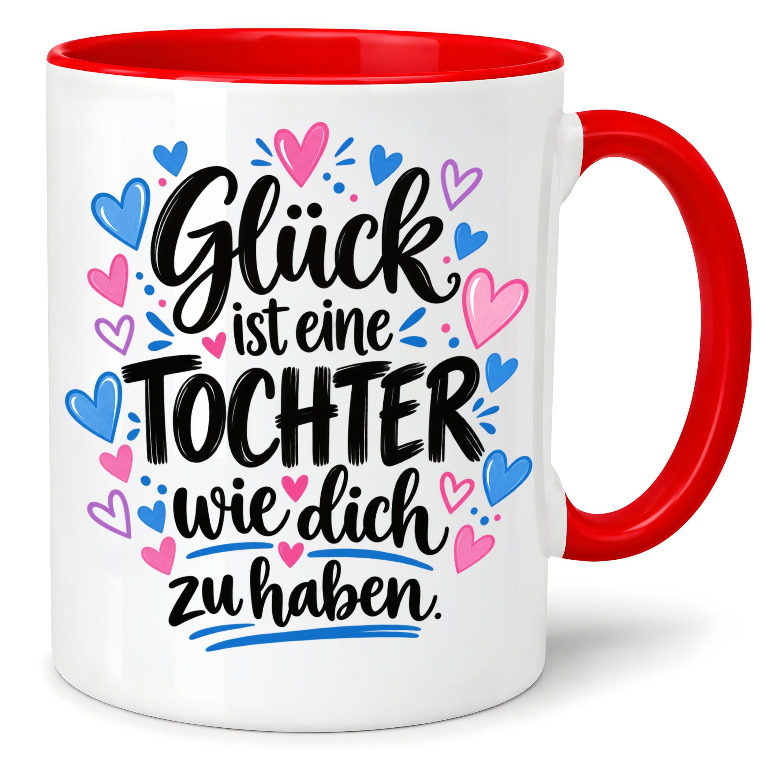 Herzbotschaft Tasse Tochter Geschenk mit Spruch Glück 330 ml