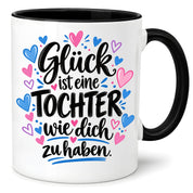 Herzbotschaft Tasse Tochter Geschenk mit Spruch Glück 330 ml