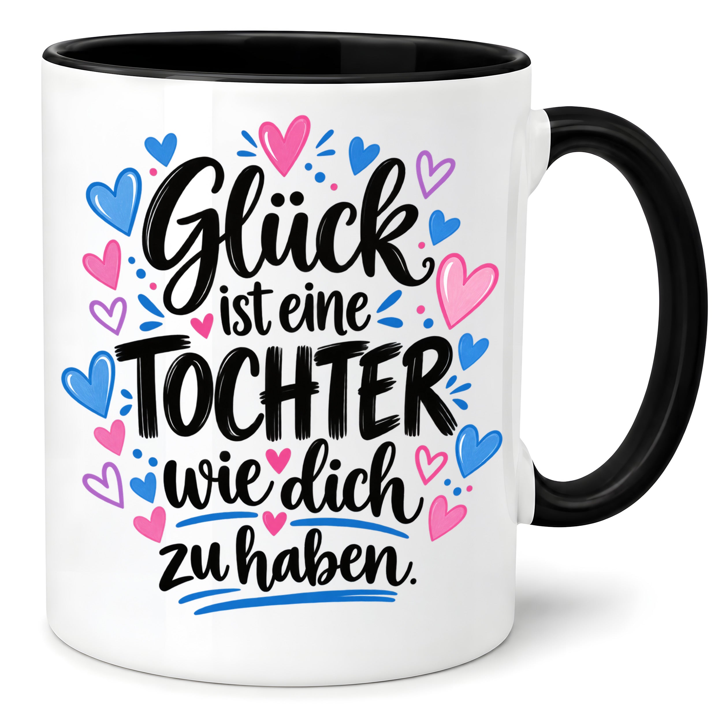 Herzbotschaft Tasse Tochter Geschenk mit Spruch Glück 330 ml