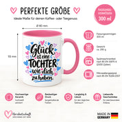 Herzbotschaft Tasse Tochter Geschenk mit Spruch Glück 330 ml