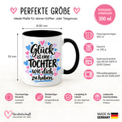Herzbotschaft Tasse Tochter Geschenk mit Spruch Glück 330 ml