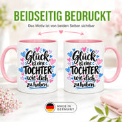 Herzbotschaft Tasse Tochter Geschenk mit Spruch Glück 330 ml