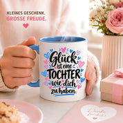 Herzbotschaft Tasse Tochter Geschenk mit Spruch Glück 330 ml