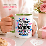Herzbotschaft Tasse Tochter Geschenk mit Spruch Glück 330 ml