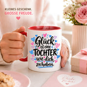 Herzbotschaft Tasse Tochter Geschenk mit Spruch Glück 330 ml