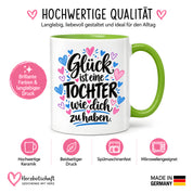 Herzbotschaft Tasse Tochter Geschenk mit Spruch Glück 330 ml