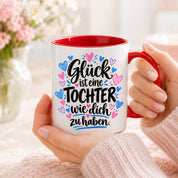 Herzbotschaft Tasse Tochter Geschenk mit Spruch Glück 330 ml