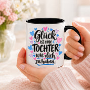 Herzbotschaft Tasse Tochter Geschenk mit Spruch Glück 330 ml