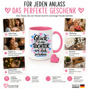 Herzbotschaft Tasse Tochter Geschenk mit Spruch Glück 330 ml