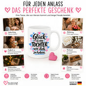 Herzbotschaft Tasse Tochter Geschenk mit Spruch Glück 330 ml