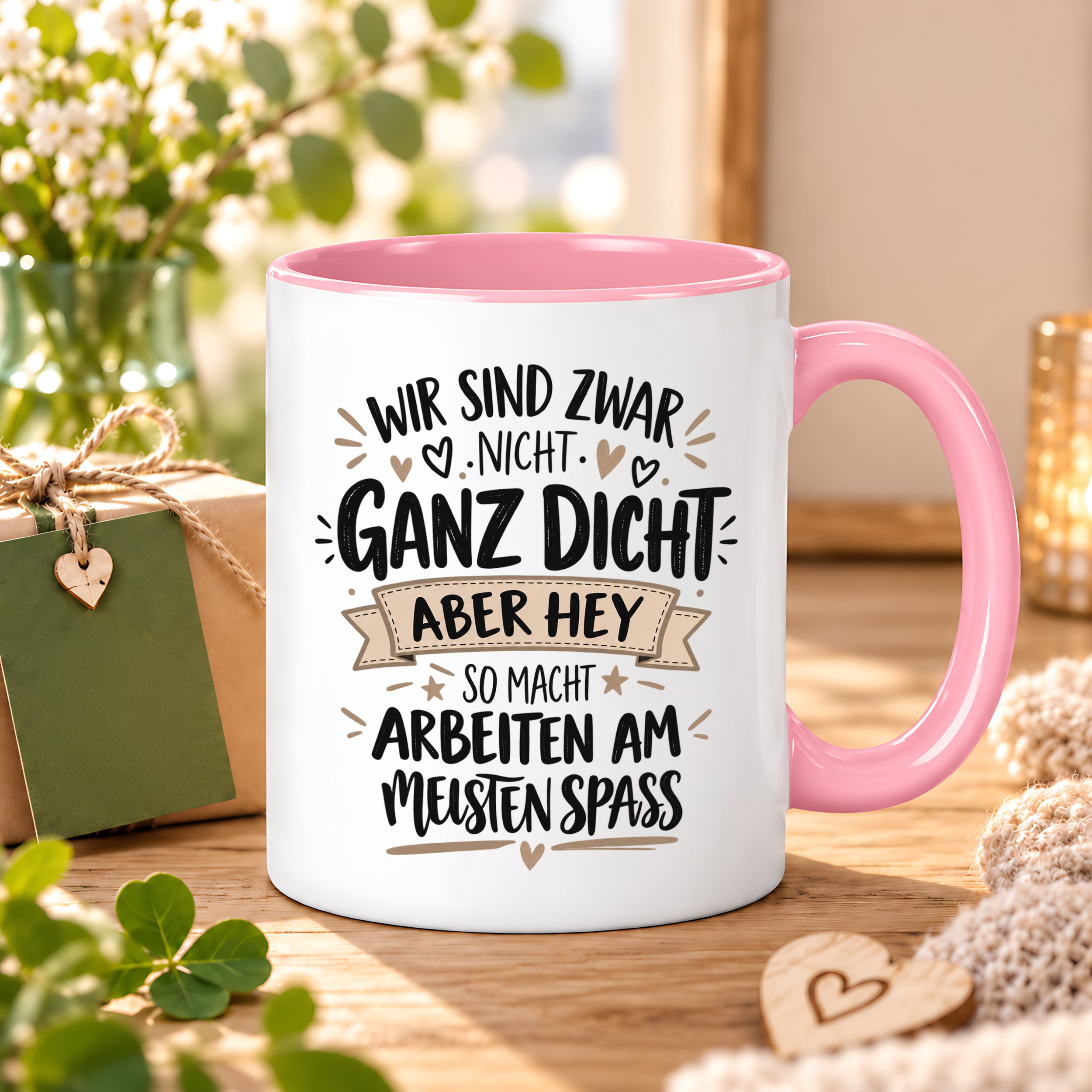 Herzbotschaft Tasse Kollegen Geschenk Arbeit Spaß 330 ml