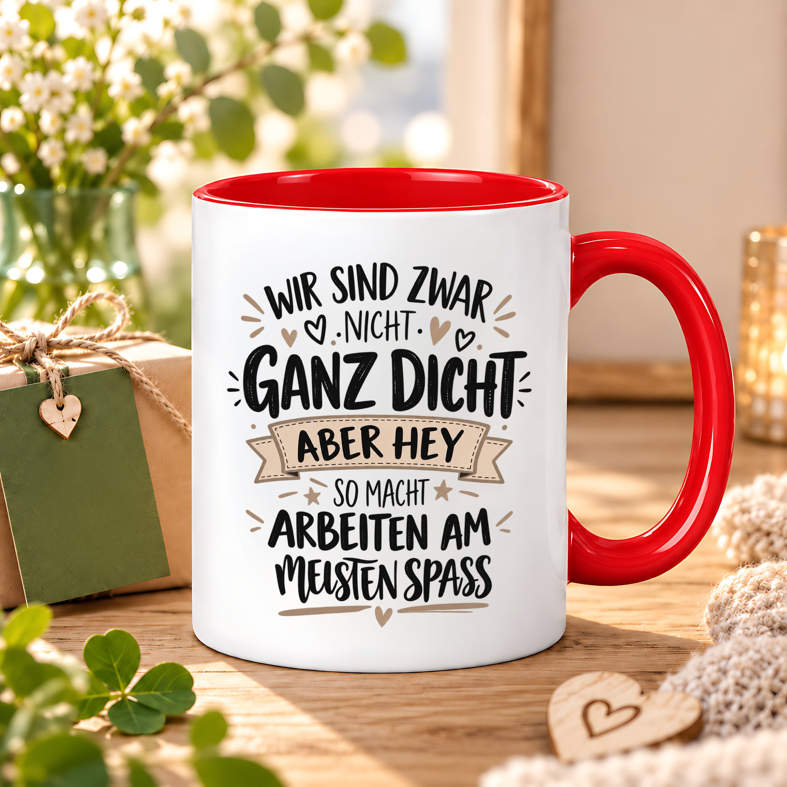 Herzbotschaft Tasse Kollegen Geschenk Arbeit Spaß 330 ml