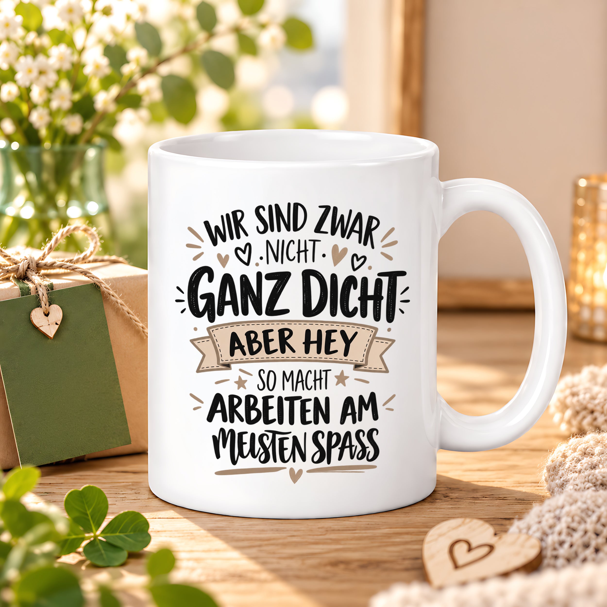 Herzbotschaft Tasse Kollegen Geschenk Arbeit Spaß 330 ml