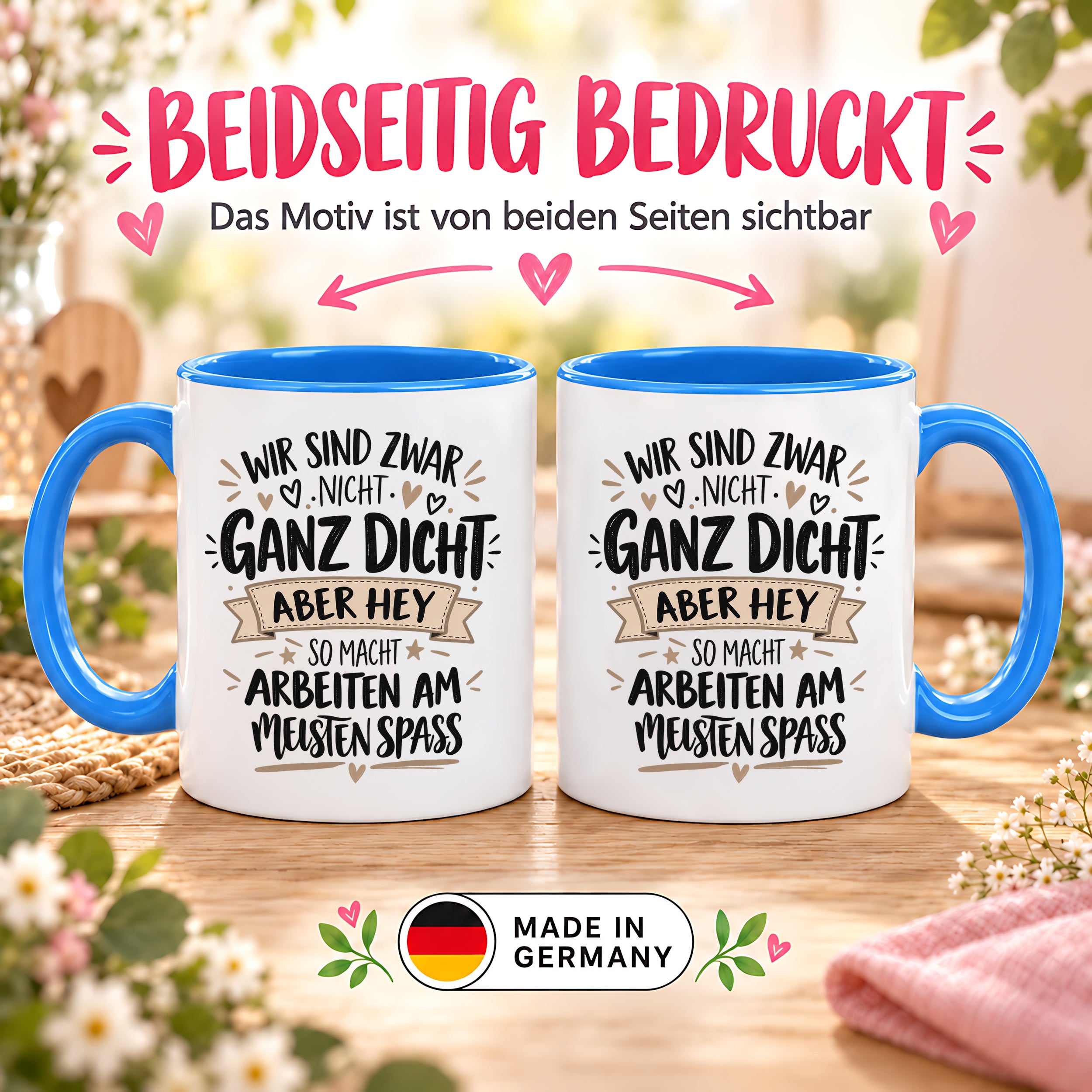 Herzbotschaft Tasse Kollegen Geschenk Arbeit Spaß 330 ml
