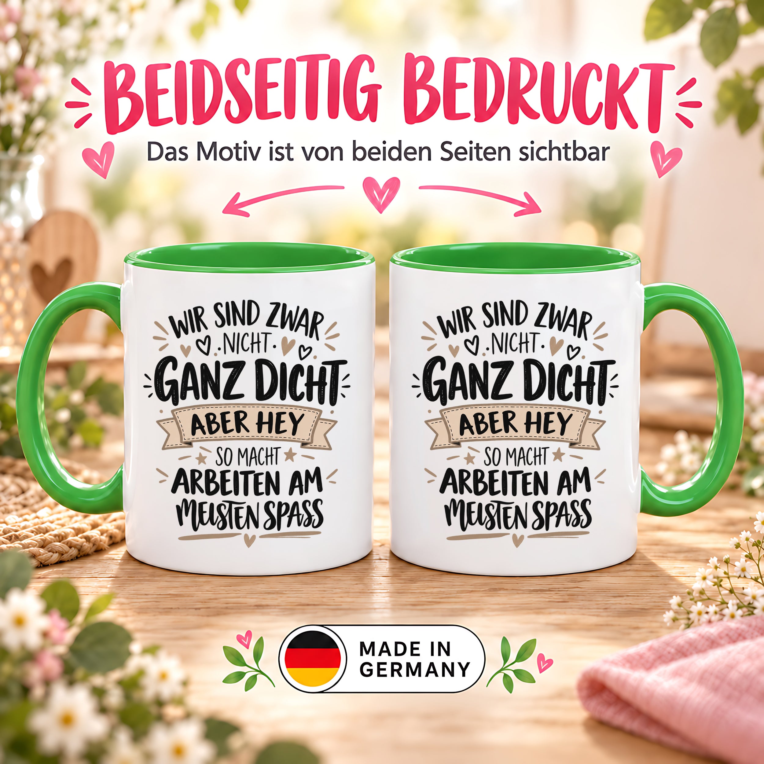 Herzbotschaft Tasse Kollegen Geschenk Arbeit Spaß 330 ml