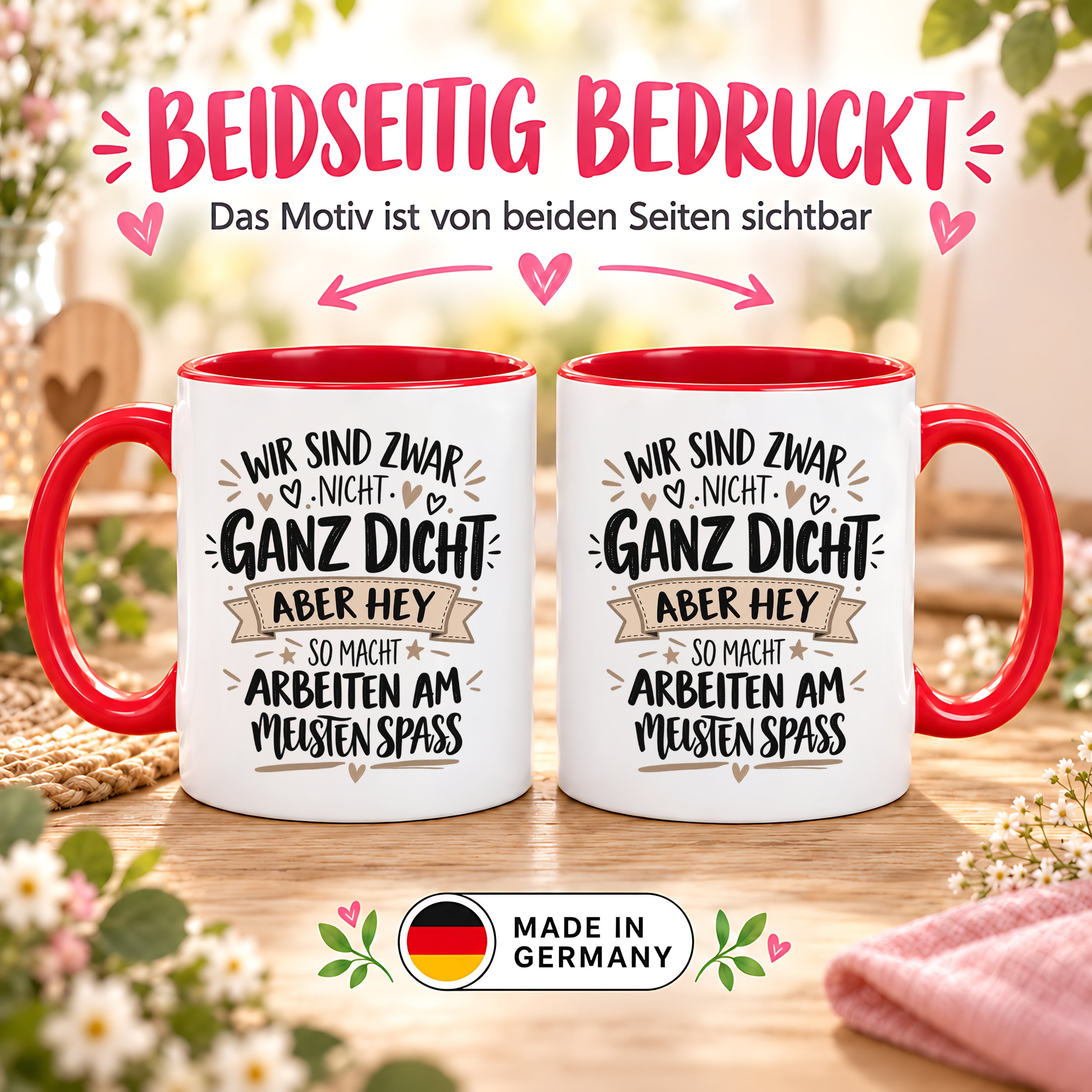 Herzbotschaft Tasse Kollegen Geschenk Arbeit Spaß 330 ml