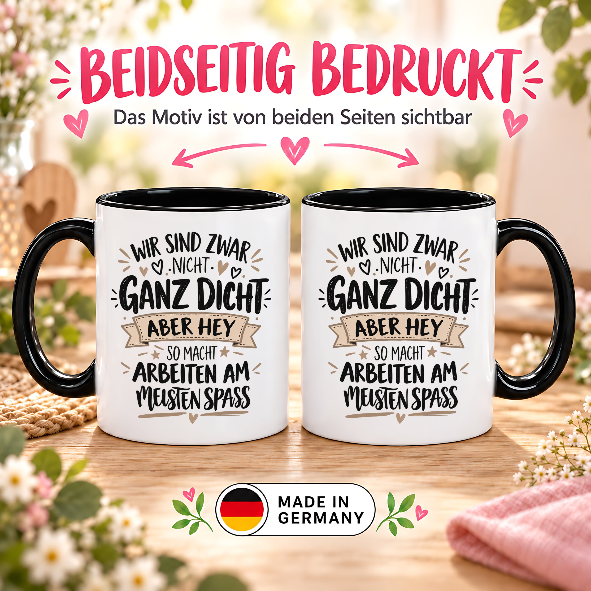 Herzbotschaft Tasse Kollegen Geschenk Arbeit Spaß 330 ml