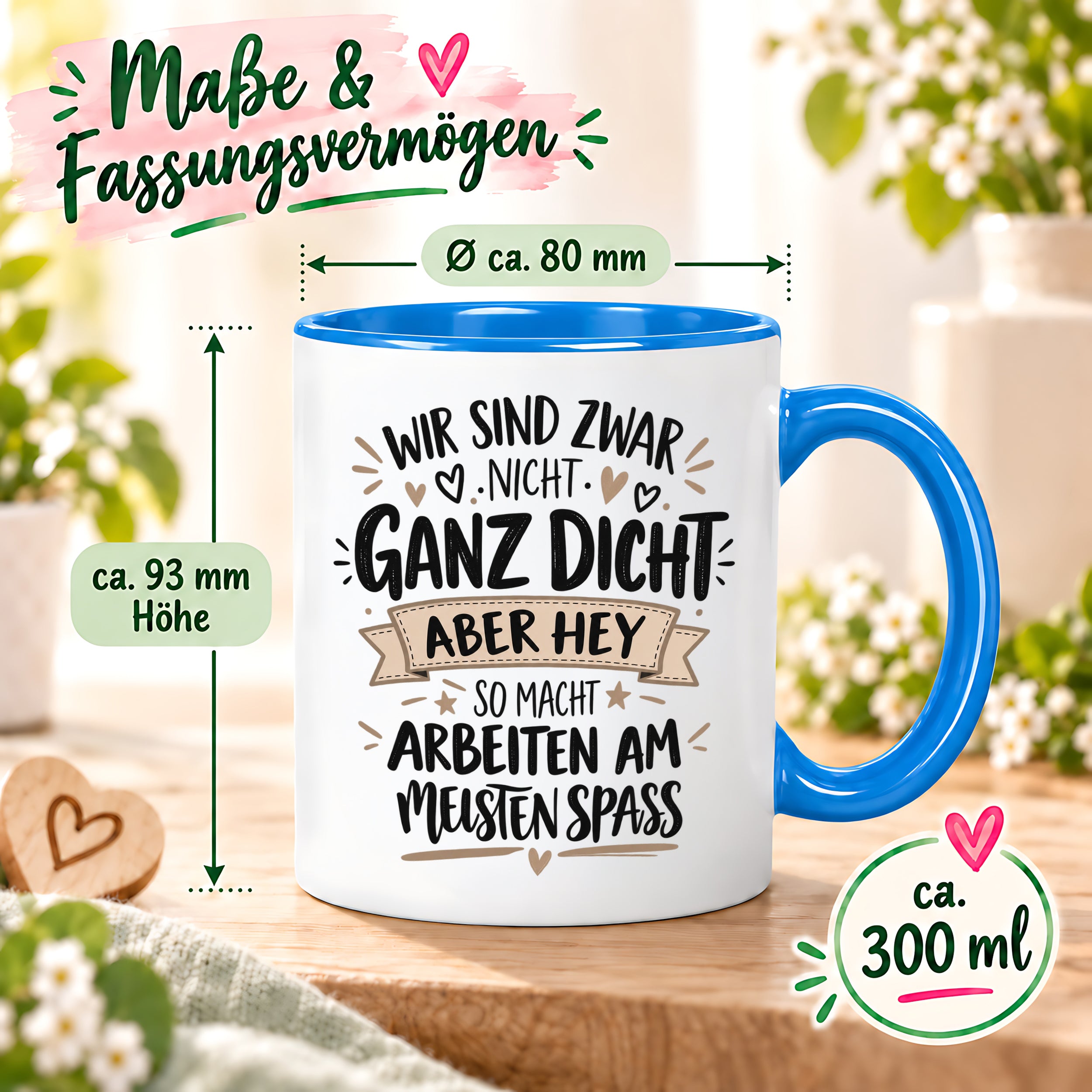 Herzbotschaft Tasse Kollegen Geschenk Arbeit Spaß 330 ml