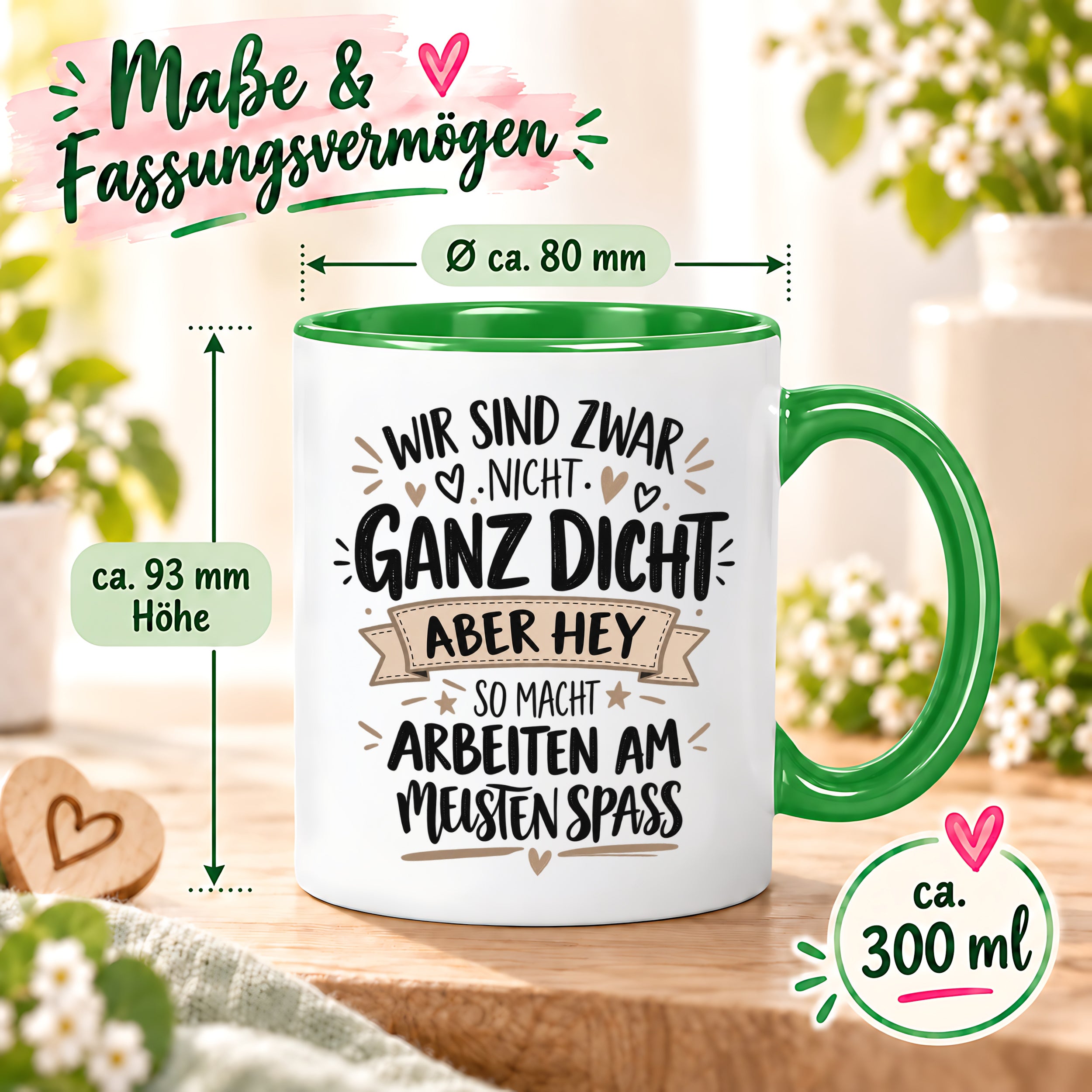 Herzbotschaft Tasse Kollegen Geschenk Arbeit Spaß 330 ml
