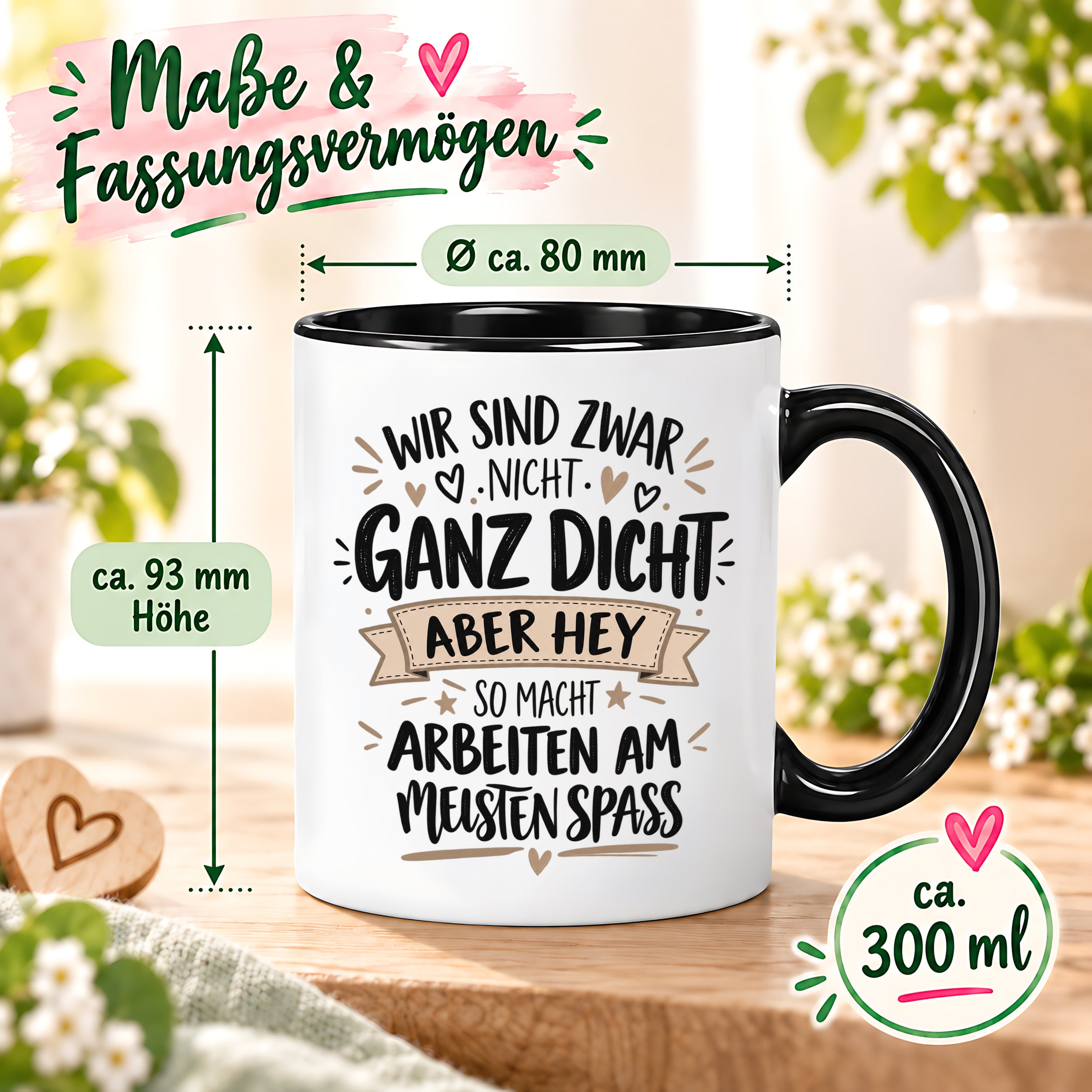Herzbotschaft Tasse Kollegen Geschenk Arbeit Spaß 330 ml