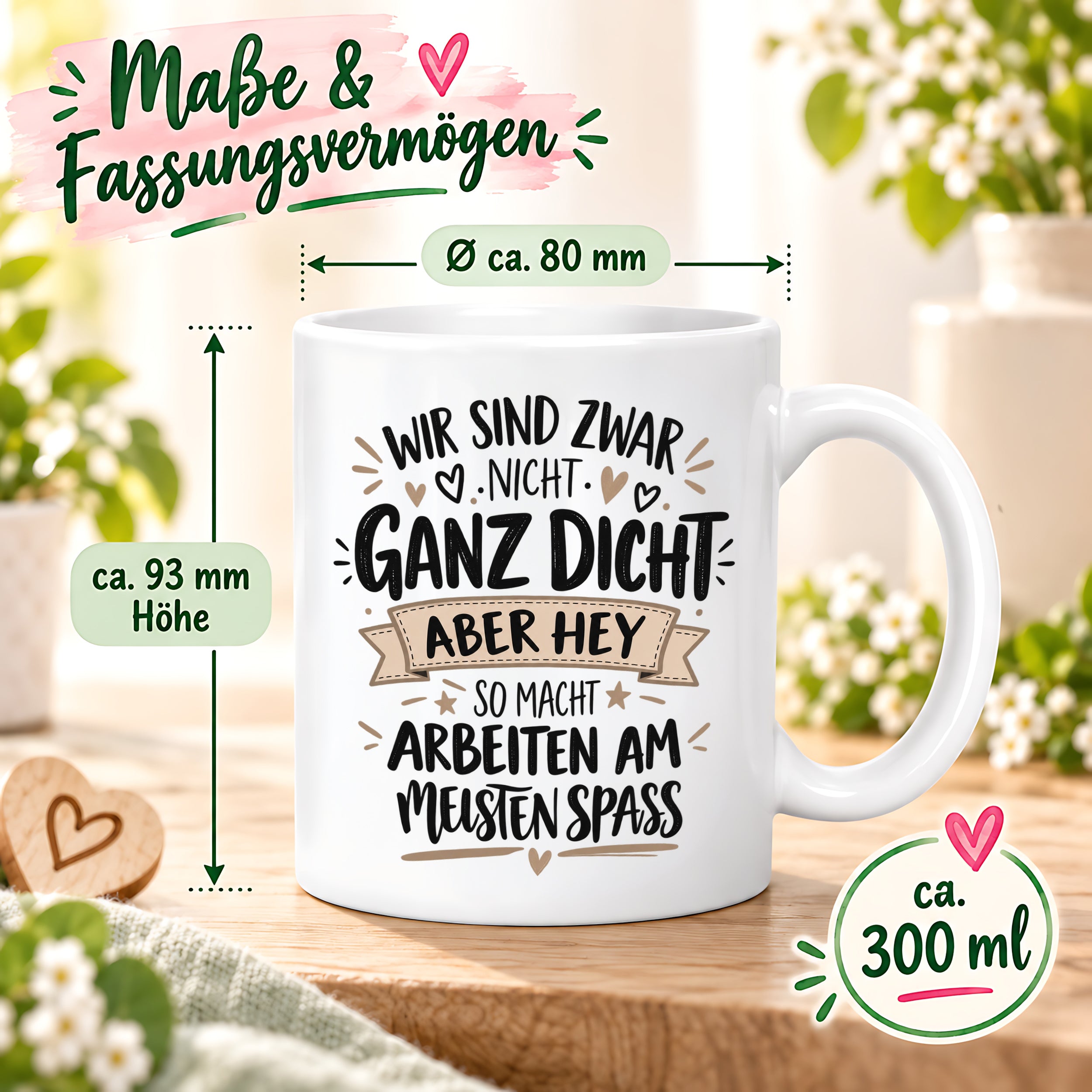 Herzbotschaft Tasse Kollegen Geschenk Arbeit Spaß 330 ml