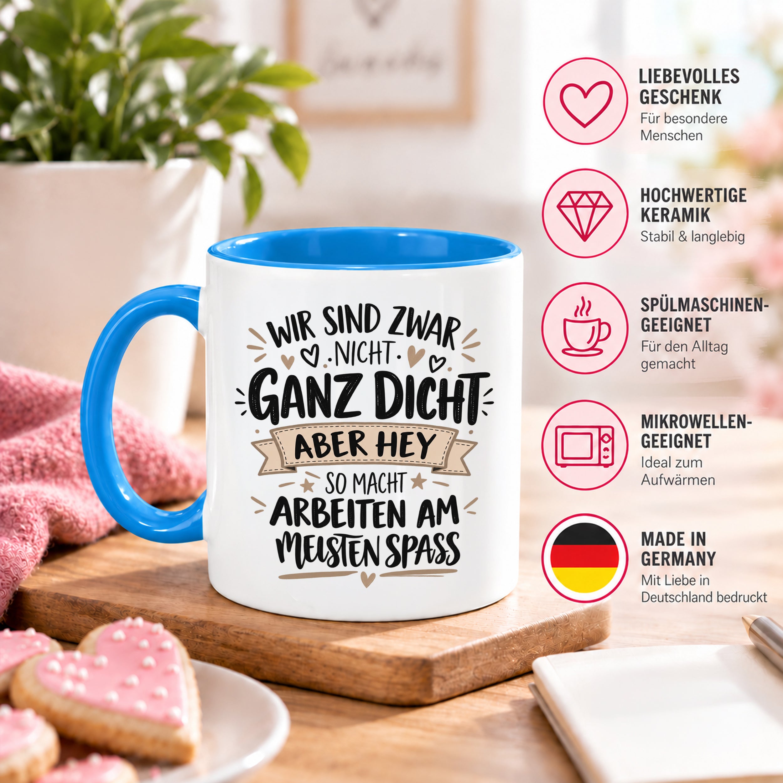 Herzbotschaft Tasse Kollegen Geschenk Arbeit Spaß 330 ml