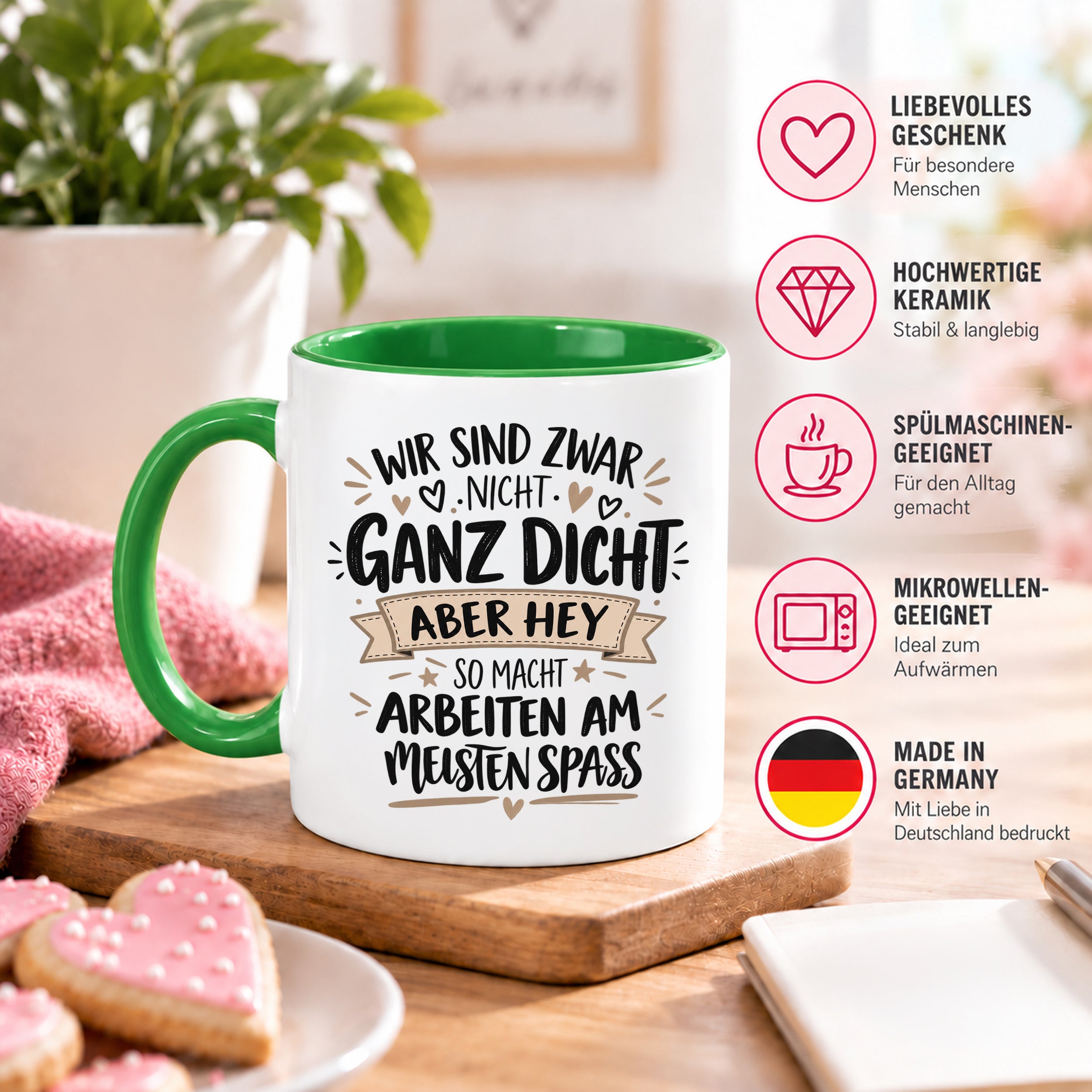 Herzbotschaft Tasse Kollegen Geschenk Arbeit Spaß 330 ml