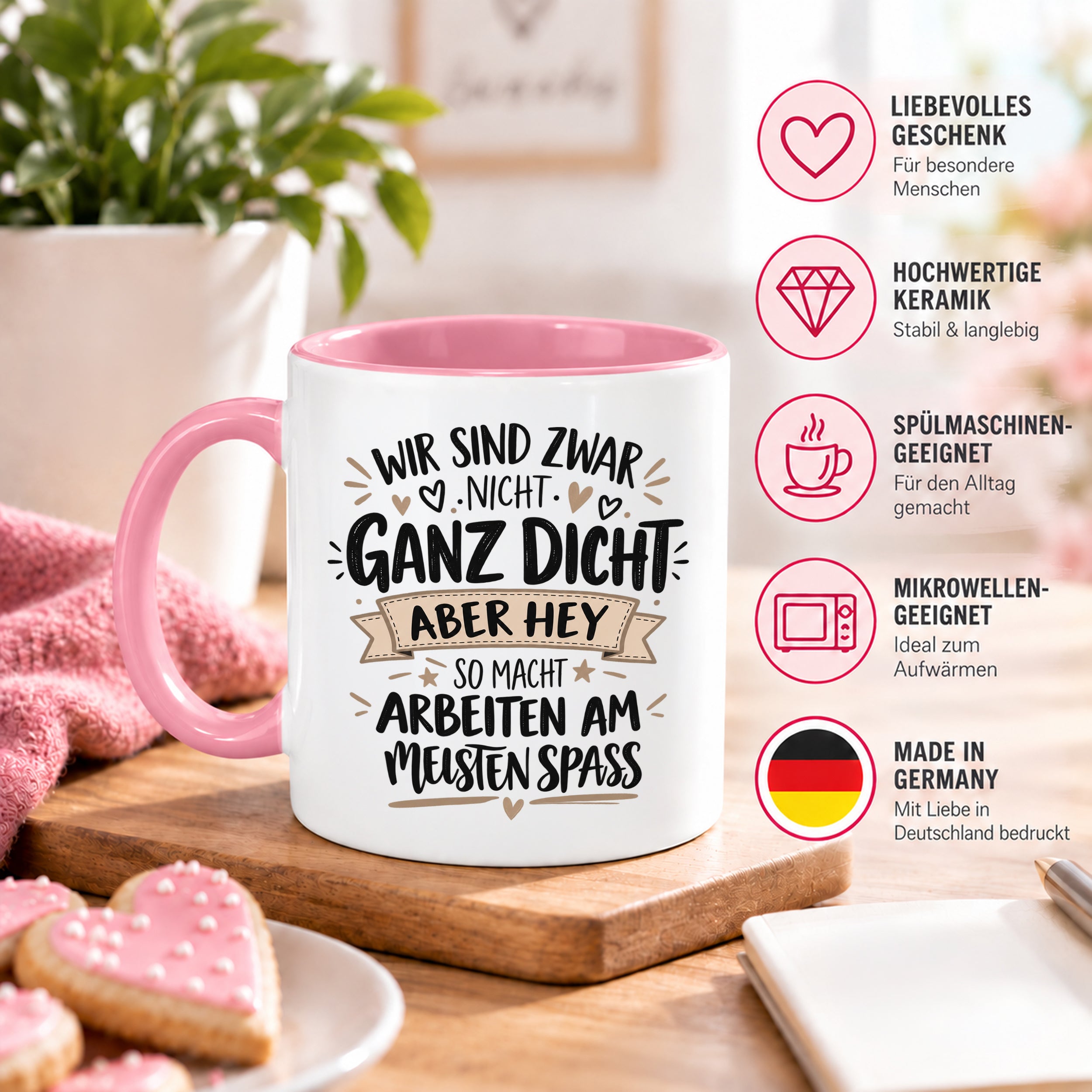 Herzbotschaft Tasse Kollegen Geschenk Arbeit Spaß 330 ml